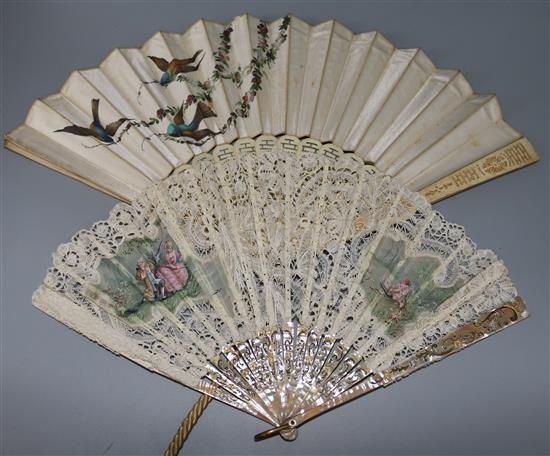 2 ivory fans (1 in case)